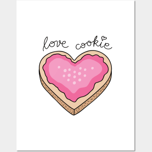 Love Cookie Pink Heart Posters and Art